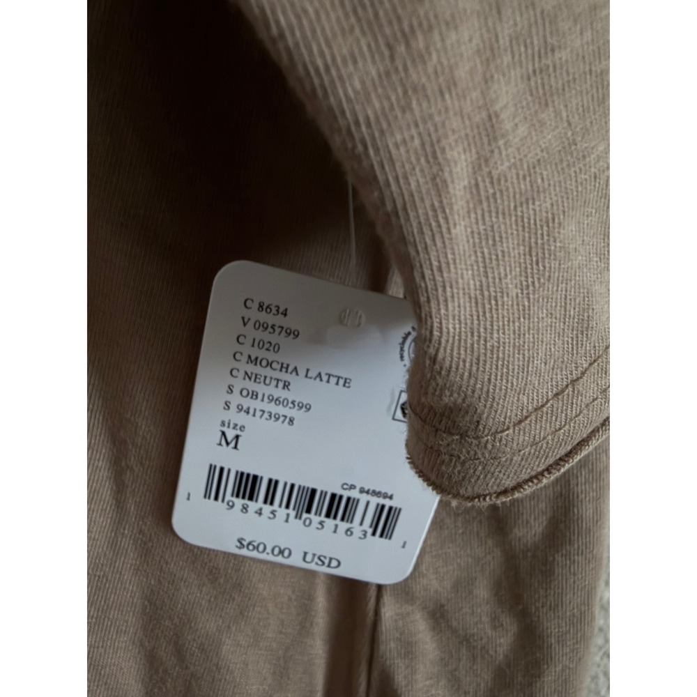 Free People Movement Hot Shot Reversible Tee Mocha Latte Brown OB1960599 Size M - Picture 2 of 4
